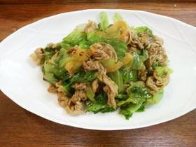レタスと豚肉のオイスター炒め☆